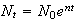 $N_{t}=N_{0}e^{nt}$